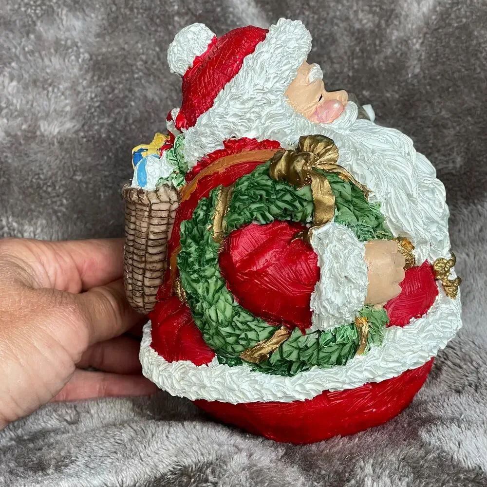 Pier 1 Santa Claus Figure Resin(?) Round Retired Christmas Collectible 6